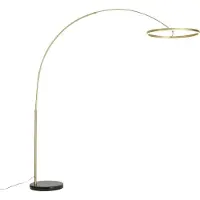 QAZQA Lampadaire arc design doré avec LED à intensité variable en 3 étapes - Anello