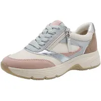 Tamaris Baskets basses bleu clair / marron / rose / blanc cassé