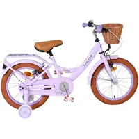 Volare Vélo enfant Ashley 16 pouces pour filles Violet - deux freins à main, roues d'entraînement amovibles, guidon réglable