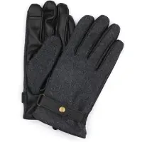 Suitable Gants Wool Anthracite Noir En Cuir