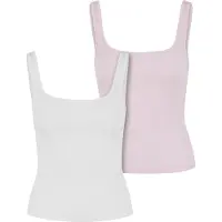 Urban Classics Tb7513a Sleeveless Top 2 Units Blanc,Rose M Femme