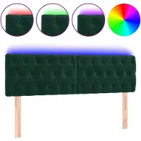 vidaXL Tête de lit LED vert foncé 160x7x78/88 cm velours