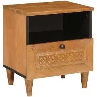 vidaXL Table de chevet avec tiroir Marron clair 40 x 33 x 46 cm