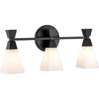 Elstead Lighting Applique de salle de bain Bowtie, noir mat, 3xG9x3W, métal, dimensions : 24,8 x 57,2 x 10,2 cm, IP44, Elstead