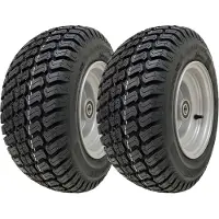 Parnells 16x7.50-8 Grass Lawnmower Wheel 4ply P332 Tyre Steel Rim 25mm Bearing (Set of 2)