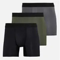 Bench Boxers Veriato en microfibre Homme (lot de 3) Noir/Khaki/Steel Grey