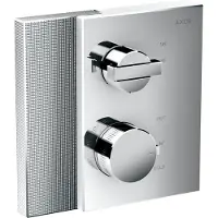 Hansgrohe Thermostat encastré AXOR Edge avec robinet d'arrêt - Finition diamant, chrome