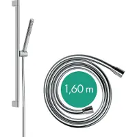 Hansgrohe Pulsify S Set de douche 100, 1 type de jet économe en eau, barre de douche 65 cm, 24372 (1 Type de jet)