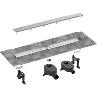Hansgrohe RainDrain Go kit complet caniveau de douche 800, écoulement à larrière, pour installation (800 mm)