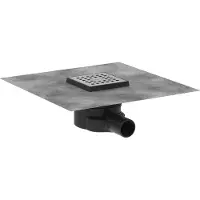 Hansgrohe HG avaloir ponctuel RainDrain Brilliance set complet inox brossé 100x100mm (100 mm)
