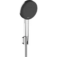 Hansgrohe Ensemble de support de pommeau de douche Raindance Alive Select S, 125, 3 jets, EcoSmart, avec flexible de douche textile Designflex, 160 cm, chromé