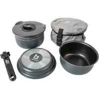 Bo Camp - Set de casseroles et poêles - Trekking - 5 pièces - Aluminium