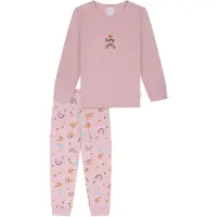 Schiesser Pyjama 'Horse World' bleu / rose ancienne