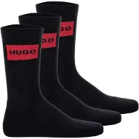 HUGO Label 10267340 Red Socks 3 Pairs Noir EU 43-46 Homme