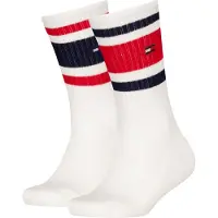 Tommy Hilfiger Chaussettes - 2 Pack - Blanc av. Logo à Rayures - - 27/30 - Chaussettes