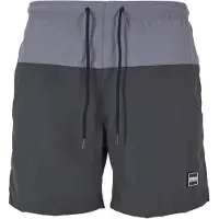 Urban Classics Shorts de bain brun foncé / gris / blanc