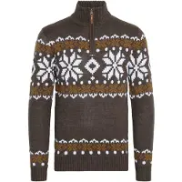 !Solid Pull-over 'Norwin' marron / noisette / blanc