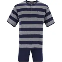 Hajo Pyjama court gris / gris foncé