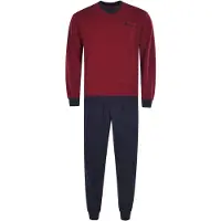 Hajo Pyjama long bleu marine / rouge / rouge vif