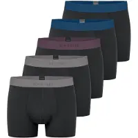 Schiesser Boxers '95/5 Organic Cotton' bleu foncé / gris clair / violet foncé / noir