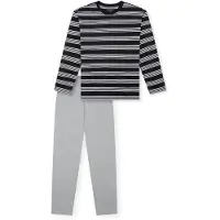 Schiesser Pyjama 'Nightwear' gris / noir / blanc