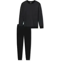 Schiesser Pyjama long 'Nightwear Serie' bleu marine / bleu cyan