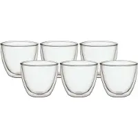 Villeroy & Boch Manufacture Rock - Lot de 6 verres à thé à double paroi | 250 ml | Verre borosilicaté | Micro-ondes et lave-vaisselle