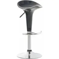 CLP Tabouret de bar Saddle avec assise pivotante en plastique et repose-pieds, gris