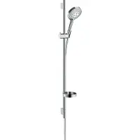 Hansgrohe Set de douche 120 3jet PowderRain avec barre Unica'S puro 90 cm et porte-savon chromé Raindance Select