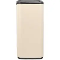 Brabantia Bo Touch Bin, 10 l, rectangulaire, acier, beige, plastique, pédale
