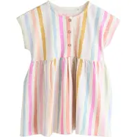 Next Robe bleu ciel / abricot / rose / blanc cassé