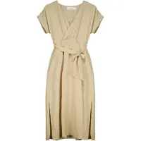 Deeluxe Teyssa Short Sleeve Long Dress Beige L Femme