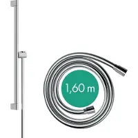 Hansgrohe Unica barre de douche S Puro 65 cm, support de pommeau de douche Easy Slide, flexible de d
