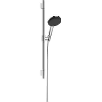 Hansgrohe Ensemble de douchette Raindance Alive Select S, 125, 3 jets, EcoSmart, avec barre de douche Unica S Puro de 65 cm, finition chrome