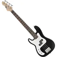Gear4Music Guitare Basse 3/4 LA pour Gaucher(ère)s par Noir