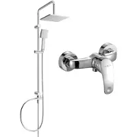 Mexen Tord ensemble de douche apparent avec pommeau de pluie et robinet de douche Fabia, chrome - 746540200-00