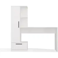 Cosmo Bureau avec étagère KALMAN - blanc