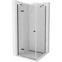 Mexen Cabine de douche Roma avec porte battante 100 x 100 cm, transparente, noire - 854-100-100-70-00