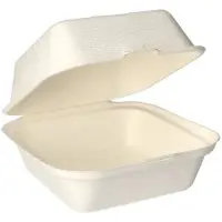 Papstar 25 Hamburger-Boxen Zuckerrohr "pure" 8 cm x 14 cm x 15 cm weiss