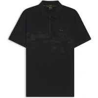 BOSS Polo zippé en coton mélangé avec des graphismes réfléchissants