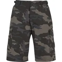 Brandit Short cargo d'été pour homme BD2019: Bermuda robuste en coton ripstop camouflage