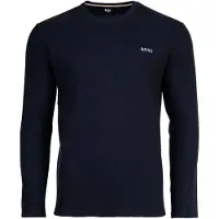 BOSS pour homme. 50535870 T-shirt gaufré marine (L), Homewear, Coton, Manche longue