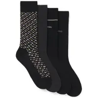 BOSS Chaussettes mi-mollet en lot de quatre, présentées dans un coffret cadeau