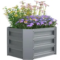 VCM Jardinière surélevée en métal 50 x 40 x 30 cm, bac à plantes rectangulaire pour balcon, terrasse et jardin, bac à plantes sans fond, Galdo M