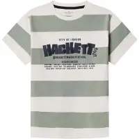 Hackett London Festival Stripe Short Sleeve T-shirt Beige 7 Years Garçon