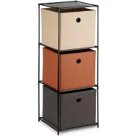 Storage solutions Étagère avec trois paniers en tissu, 35 x 35 x 102 cm