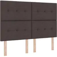 vidaXL Tête de lit LED avec bandes lumineuses LED marron foncé 144 cm tissu