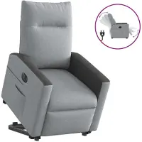 vidaXL Fauteuil relax avec releveur électrique Gris clair Tissu