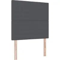 vidaXL Tête de lit avec bandes lumineuses LED, gris foncé, 90 cm, tissu velours