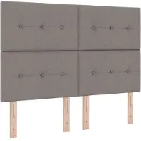 vidaXL Tête de lit LED avec rampes d'éclairage LED Taupe 144 cm Tissu